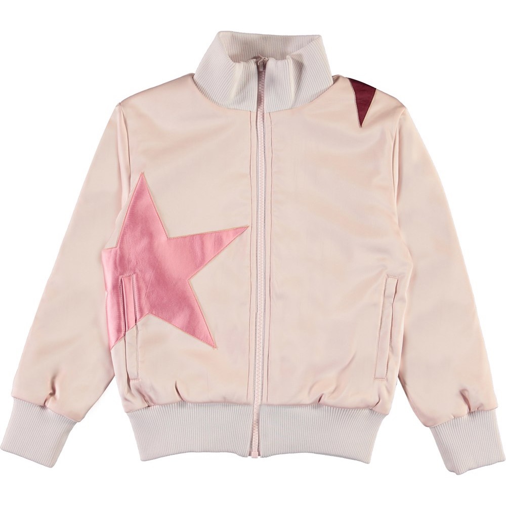 Molo Bomber jacket - Hazel multi Stars -Pink silk - size 152EU -14US